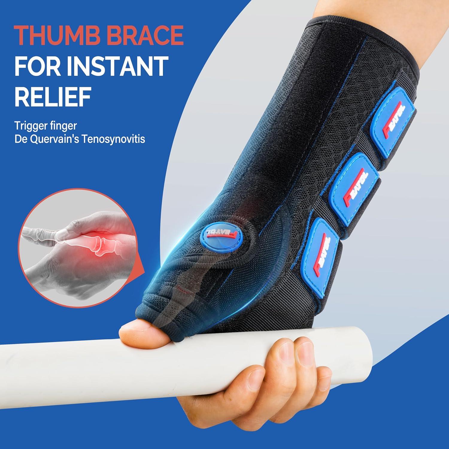 imageFEATOL Carpal Tunnel Wrist Brace Night Support Thumb Spica Splint Right Hand for De Quervains Tenosynovitis Tendonitis Wrist Brace With Thumb SupportSmallMediumWomen ampamp Men BlackLargeXLargePack of 1