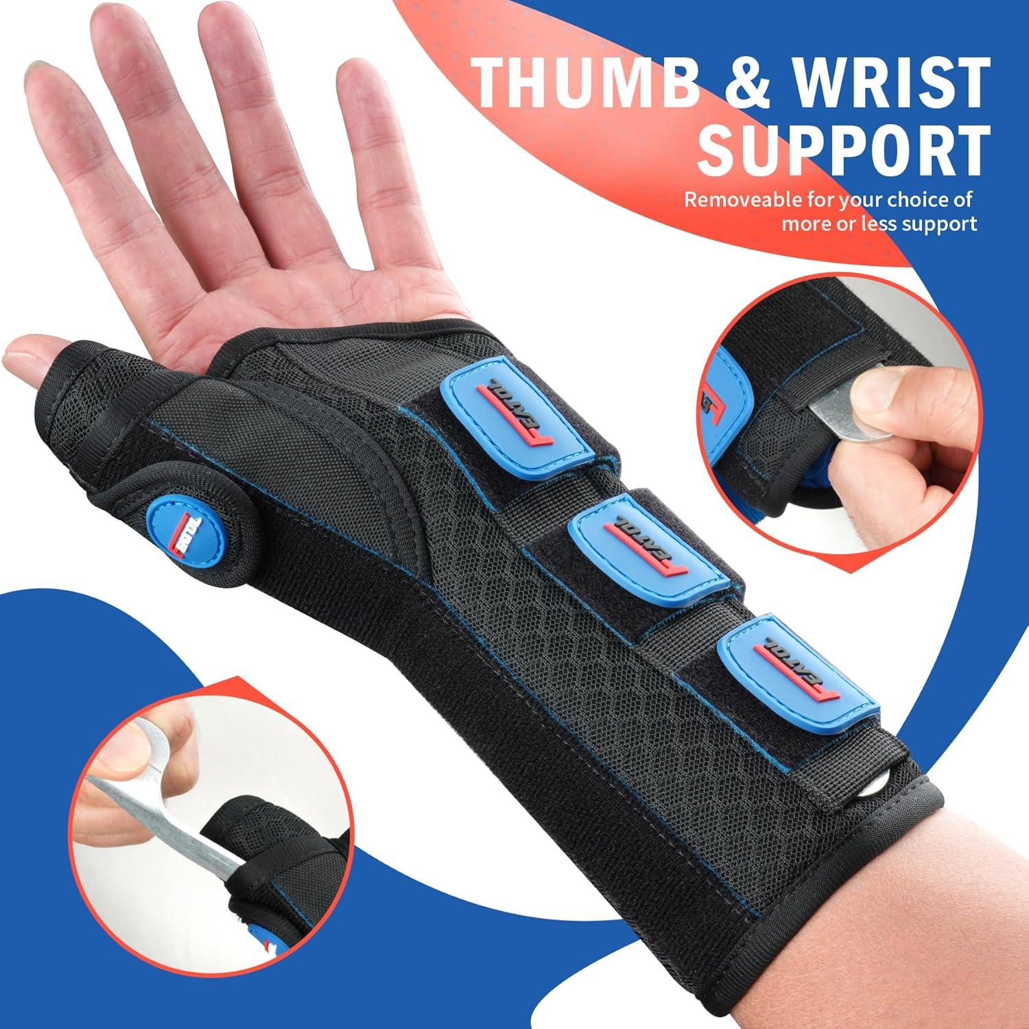 imageFEATOL Carpal Tunnel Wrist Brace Night Support Thumb Spica Splint Right Hand for De Quervains Tenosynovitis Tendonitis Wrist Brace With Thumb SupportSmallMediumWomen ampamp Men BlackLargeXLargePack of 1