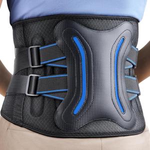 imageFEATOL Lower Back Brace with 5 Reinforced Stays for Women and Men Adjustable SnugFit Lumbar Support Belt for Work Size L Waist 343quot394quotBlack