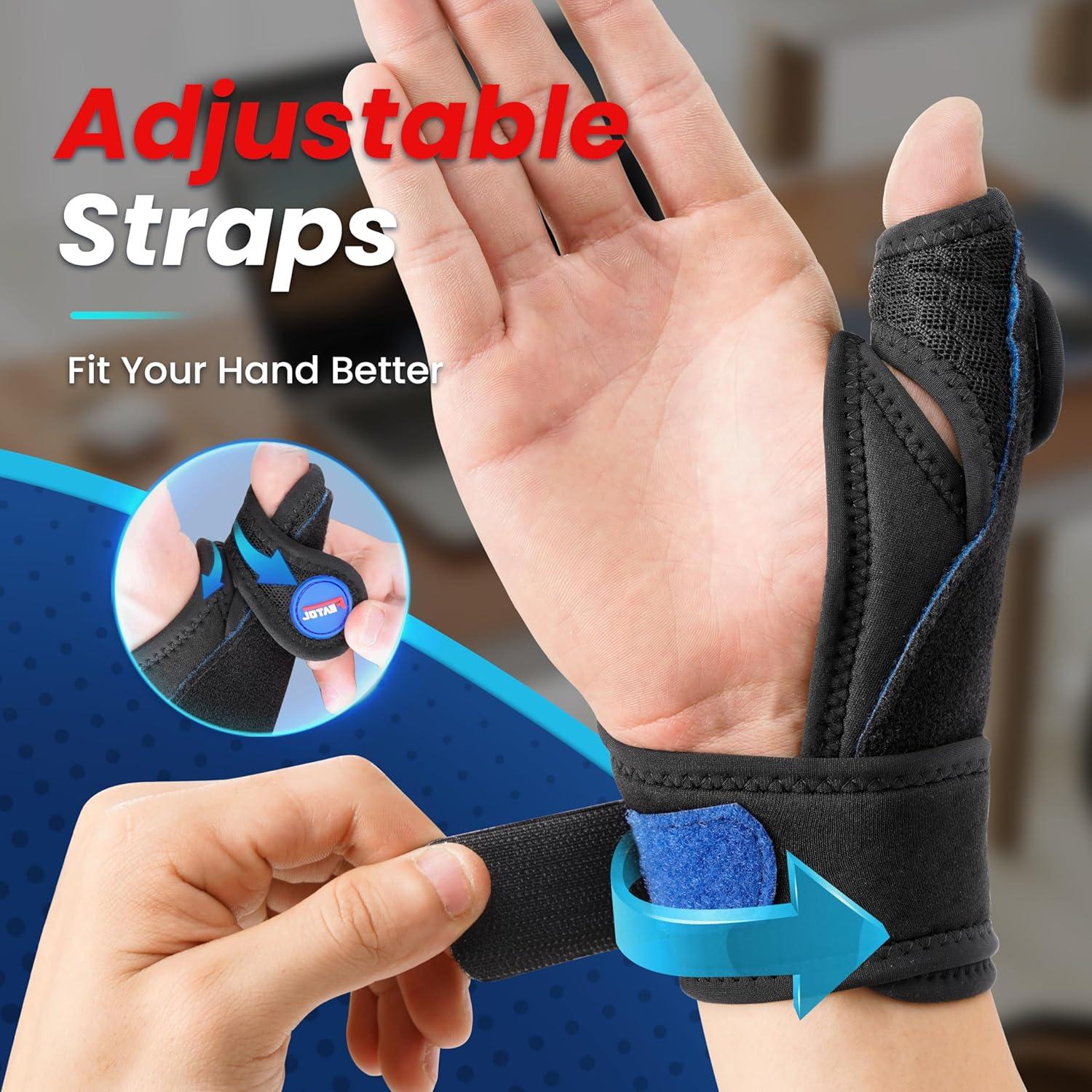 imageFEATOL 2 Pack Thumb Brace for De Quervains Tenosynovitis Thumb Splint for CMC Joint Support Arthritis Trigger Finger Sprains Left ampamp Right Medium