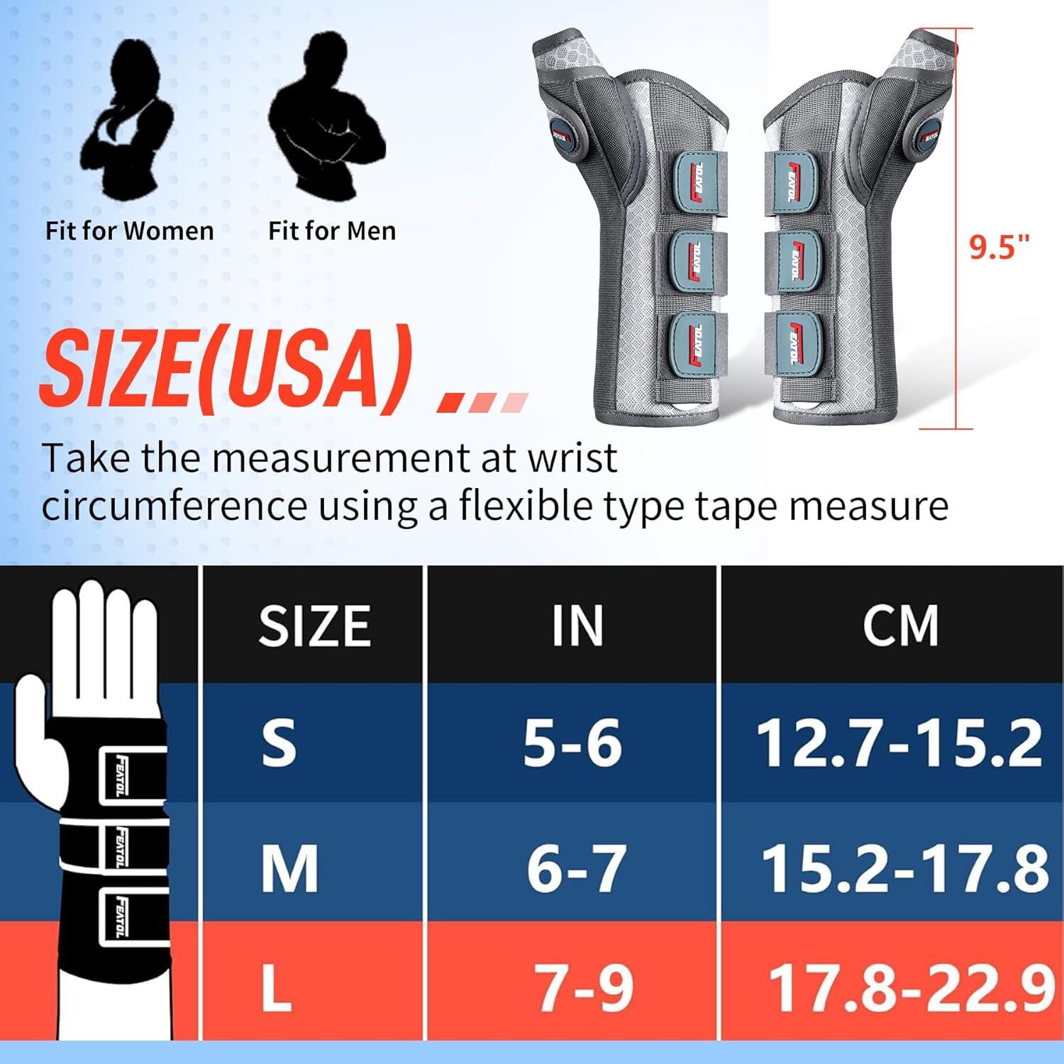 imageFEATOL 2 Pack Wrist Brace with Thumb Spica Splint for De Quervains Tenosynovitis Carpal Tunnel Tendonitis ArthritisThumb Brace for Pain ReliefLeft And Right HandMediumLargeWhite Pink
