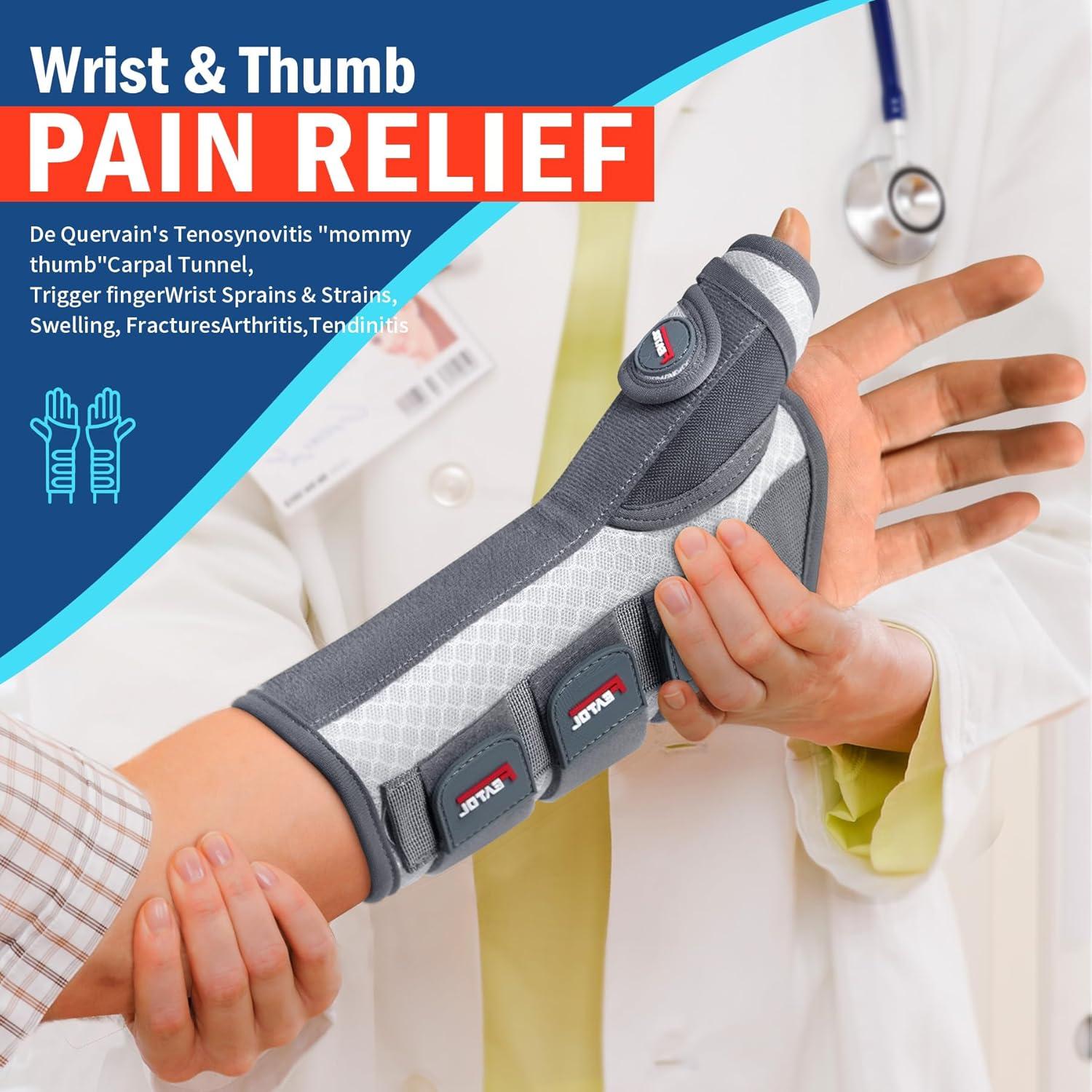 imageFEATOL 2 Pack Wrist Brace with Thumb Spica Splint for De Quervains Tenosynovitis Carpal Tunnel Tendonitis ArthritisThumb Brace for Pain ReliefLeft And Right HandMediumLargeWhite Pink