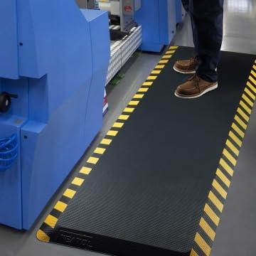 imageFEATOL Anti Fatigue Mat Industrial Ergonomic Standing Floor Mat for Work for Stand Black with Yellow Border Safety 20quot x 39quotSupport for Leg ampamp Back PainYellow Border