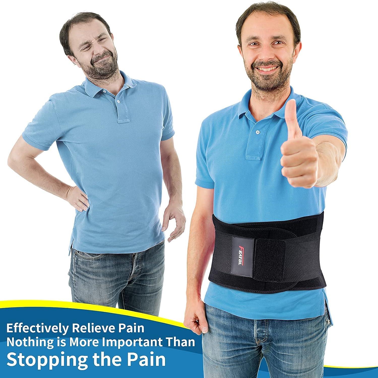 imageFEATOL Gel Pack Back BraceLumbar Support for Back Pain Relief Herniated Disc Sciatica Scoliosis  Breathable Material Design with Heat ampamp Ice Gel Pack for Men ampamp Women LargeXLargeLargeXLarge Pack of 1