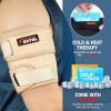 imageFEATOL Bicep Tendonitis Brace with 2 Gel Ice Packs Upper Arm Brace Tricep Compression Sleeve Support Hot ampamp Cold Therapy for Men and Women Pain Relief for Muscle StrainsInflammation Black with 2 ice packs LargeBeige with 2 ice packs