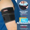 imageFEATOL Bicep Tendonitis Brace with 2 Gel Ice Packs Upper Arm Brace Tricep Compression Sleeve Support Hot ampamp Cold Therapy for Men and Women Pain Relief for Muscle StrainsInflammation Black with 2 ice packs LargeBlack with 2 ice packs