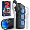 imageFEATOL 2 Pack Wrist Brace with Thumb Spica Splint for De Quervains Tenosynovitis Carpal Tunnel Tendonitis ArthritisThumb Brace for Pain ReliefLeft And Right HandMediumLargeBlack Blue