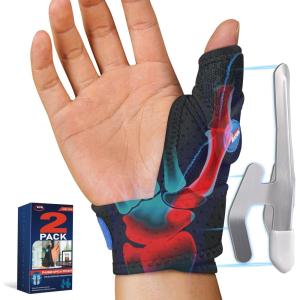 imageFEATOL 2 Pack Thumb Brace for De Quervains Tenosynovitis Thumb Splint for CMC Joint Support Arthritis Trigger Finger Sprains Left ampamp Right Medium