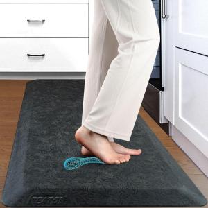 imageFEATOL Anti Fatigue Comfort Mat Thick Ergonomic Kitchen Floor Mats for Office Kitchens NonSlip Bottom Relieves Foot Knee and Back Pain Phthalate Free 20x59x910Inch59L x 20W x 09Th