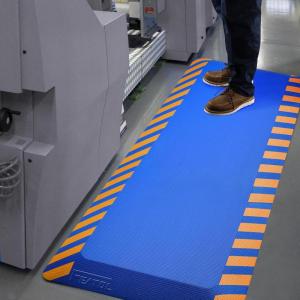 imageFEATOL Anti Fatigue Mat Industrial Ergonomic Standing Floor Mat for Work for Stand Black with Yellow Border Safety 20quot x 39quotSupport for Leg ampamp Back PainBlue With Yellow Border