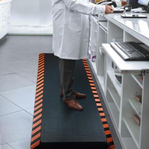 imageFEATOL Anti Fatigue Mat Industrial Ergonomic Standing Floor Mat for Work for Stand Black with Yellow Border Safety 20quot x 39quotSupport for Leg ampamp Back PainOrange Border