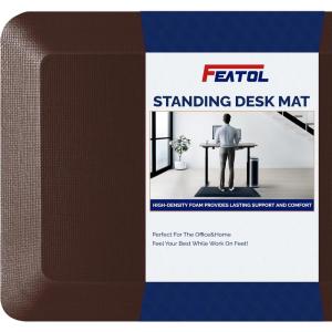 imageFEATOL Anti Fatigue Mat for Standing 910 Extra Thick Ergonomic Standing Desk Mat Comfort ampamp Durable Memory Foam Standing Mat at HomeOffice All Day 20quot x 32quot BlackBrown