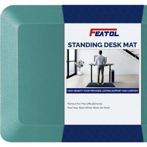 imageFEATOL Anti Fatigue Mat for Standing 910 Extra Thick Ergonomic Standing Desk Mat Comfort ampamp Durable Memory Foam Standing Mat at HomeOffice All Day 20quot x 32quot BlackGreen