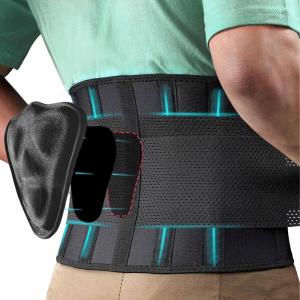 imageFEATOL Back Brace for Men Lower Back Pain Relief Lumbar Support Brace Waist Belt with Ergonomic 3D Silicone Pad for Heavy Lifting Work Herniated Disc Sciatica LXLLargeXLarge Pack of 1