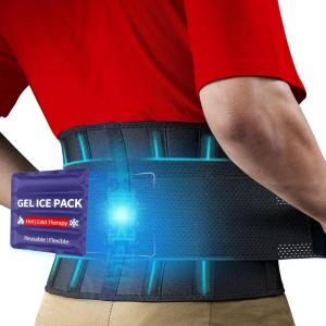 imageFEATOL Gel Pack Back BraceLumbar Support for Back Pain Relief Herniated Disc Sciatica Scoliosis  Breathable Material Design with Heat ampamp Ice Gel Pack for Men ampamp Women LargeXLargeLargeXLarge Pack of 1