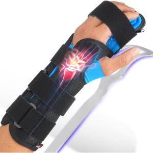 imageFEATOL Resting Hand Splint Stroke Night Immobilizer with Removable Splints Pain Relief For Carpel Tunnel Stroke Recovery Arthritis TendinitisFunctional Support Wrist Finger BraceRight Hand MediumFor Men and WomenSmall