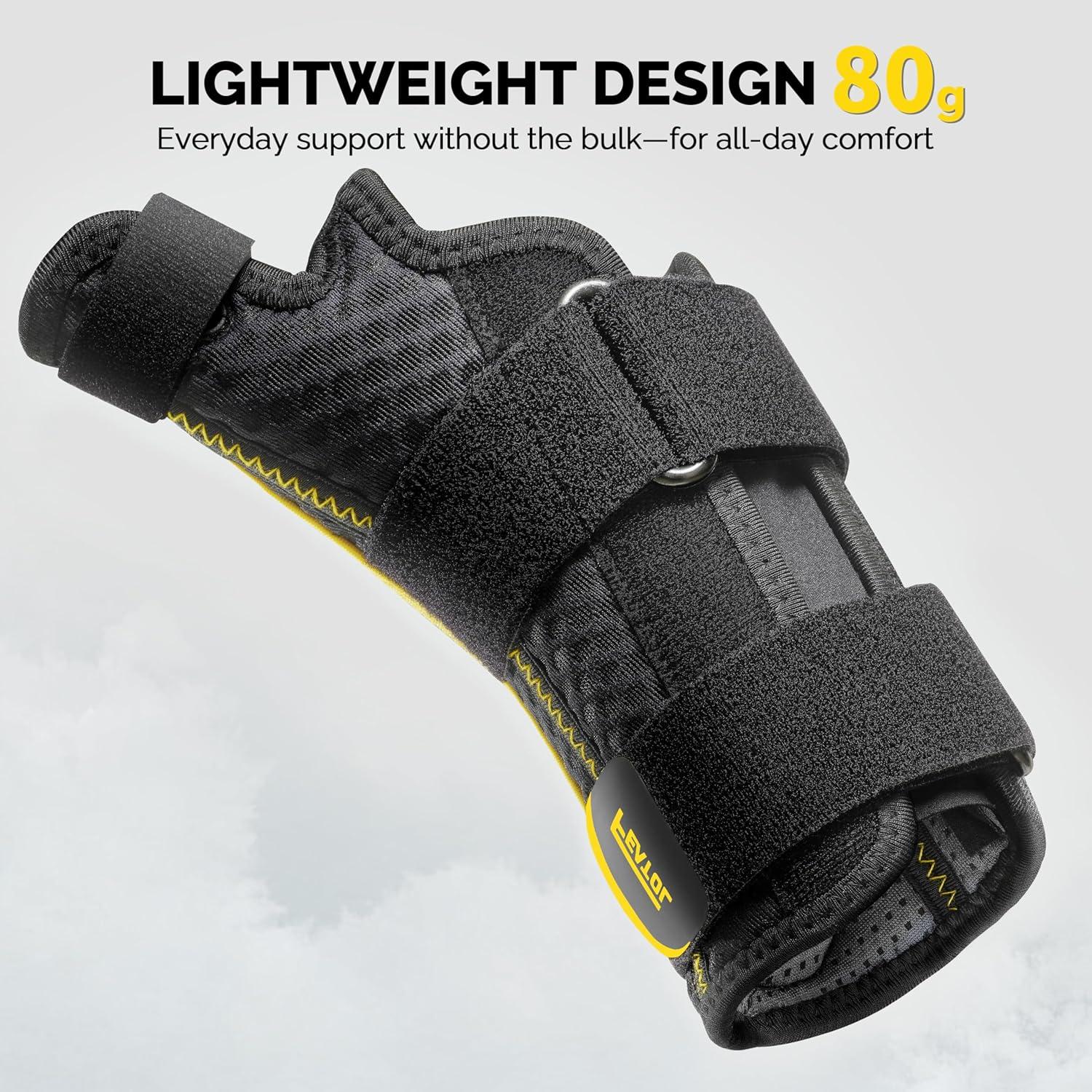 imageFEATOL Thumb Brace Right Hand  Ergonomic Support for Trigger Thumb De Quervains Tenosynovitis Lightweight Wrist Brace for Carpal Tunnel Size SM 5quot65quot