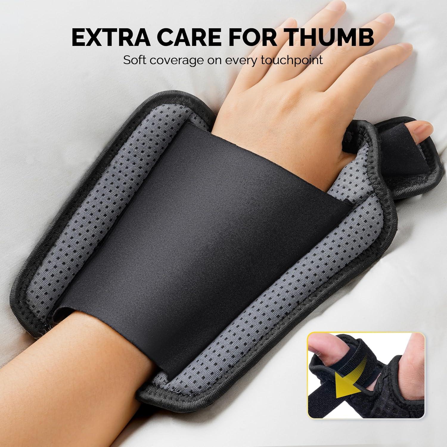 imageFEATOL Thumb Brace Right Hand  Ergonomic Support for Trigger Thumb De Quervains Tenosynovitis Lightweight Wrist Brace for Carpal Tunnel Size SM 5quot65quot